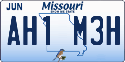 MO license plate AH1M3H