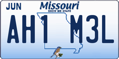 MO license plate AH1M3L