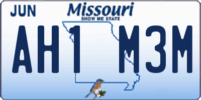 MO license plate AH1M3M