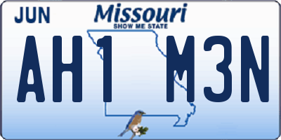 MO license plate AH1M3N