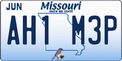 MO license plate AH1M3P