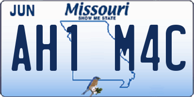 MO license plate AH1M4C