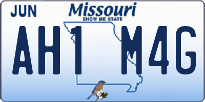 MO license plate AH1M4G