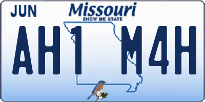 MO license plate AH1M4H