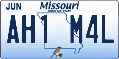 MO license plate AH1M4L