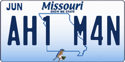 MO license plate AH1M4N