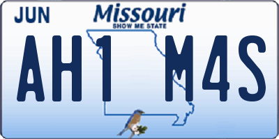 MO license plate AH1M4S