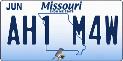 MO license plate AH1M4W