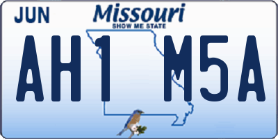 MO license plate AH1M5A