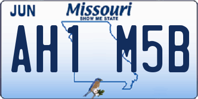 MO license plate AH1M5B