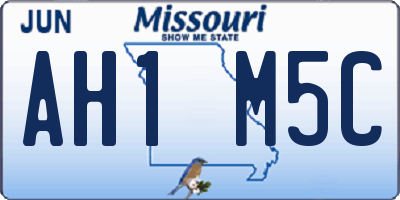 MO license plate AH1M5C