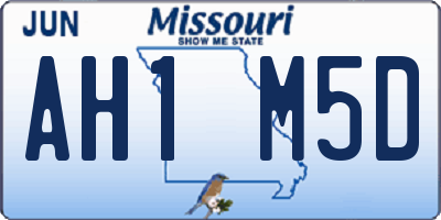 MO license plate AH1M5D