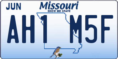 MO license plate AH1M5F