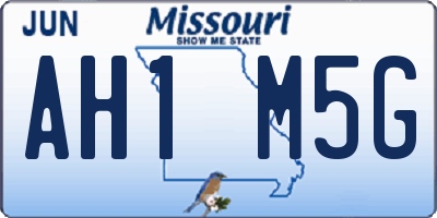 MO license plate AH1M5G