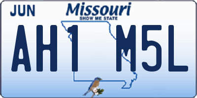 MO license plate AH1M5L