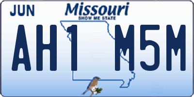 MO license plate AH1M5M