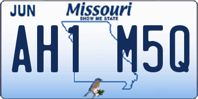 MO license plate AH1M5Q