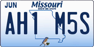 MO license plate AH1M5S