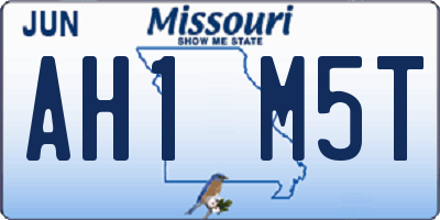 MO license plate AH1M5T