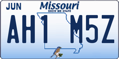 MO license plate AH1M5Z