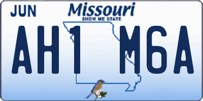 MO license plate AH1M6A