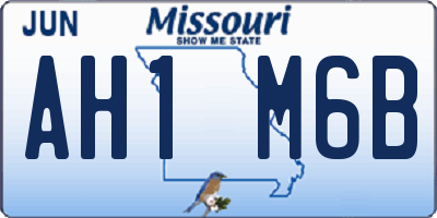 MO license plate AH1M6B