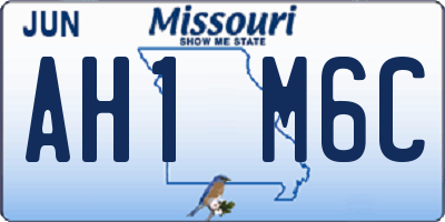 MO license plate AH1M6C