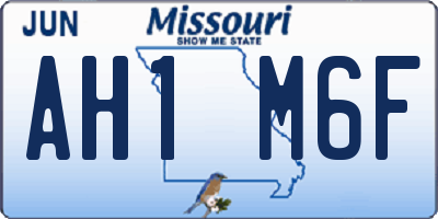 MO license plate AH1M6F