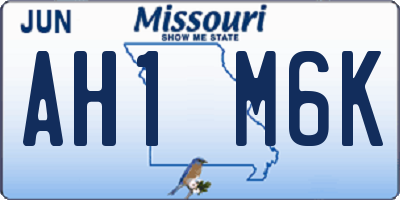 MO license plate AH1M6K