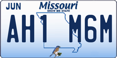 MO license plate AH1M6M