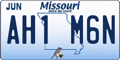 MO license plate AH1M6N