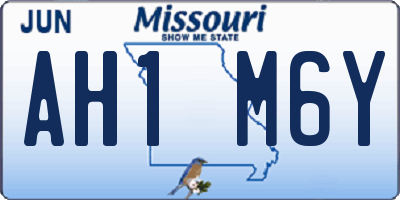 MO license plate AH1M6Y