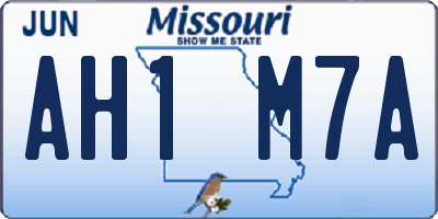 MO license plate AH1M7A