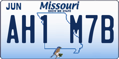 MO license plate AH1M7B