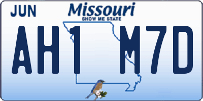 MO license plate AH1M7D