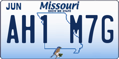 MO license plate AH1M7G