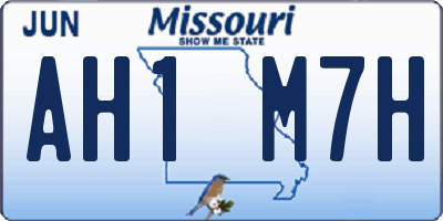 MO license plate AH1M7H