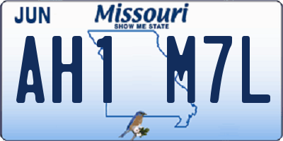 MO license plate AH1M7L