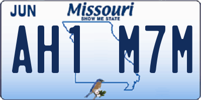 MO license plate AH1M7M