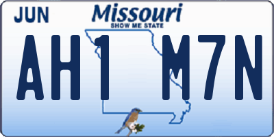 MO license plate AH1M7N