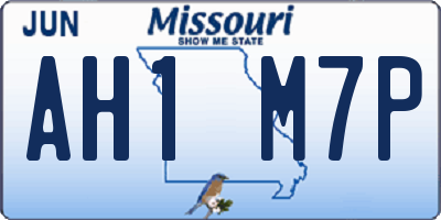 MO license plate AH1M7P