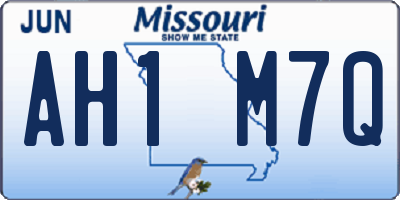 MO license plate AH1M7Q