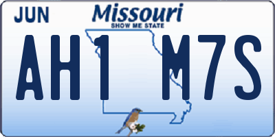 MO license plate AH1M7S