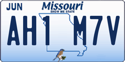 MO license plate AH1M7V