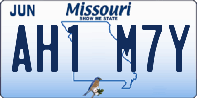 MO license plate AH1M7Y