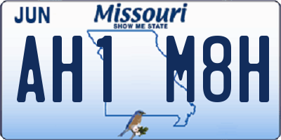 MO license plate AH1M8H