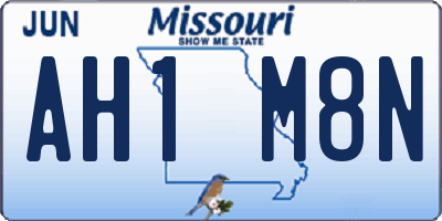 MO license plate AH1M8N