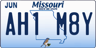 MO license plate AH1M8Y