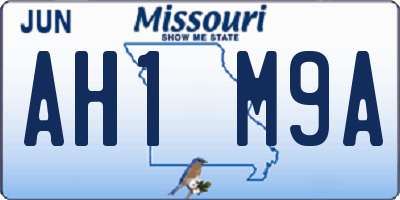 MO license plate AH1M9A