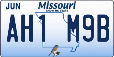 MO license plate AH1M9B